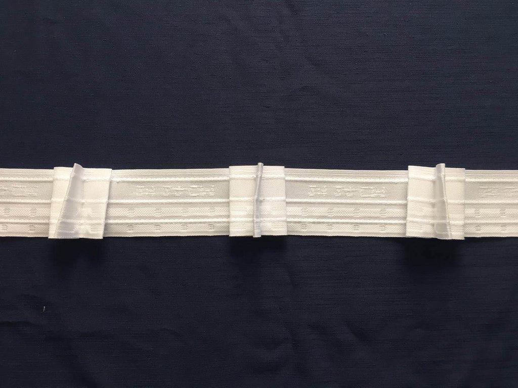 50mm wide, 2.5:1 fullness, triple pleat tape - Sold by the metre