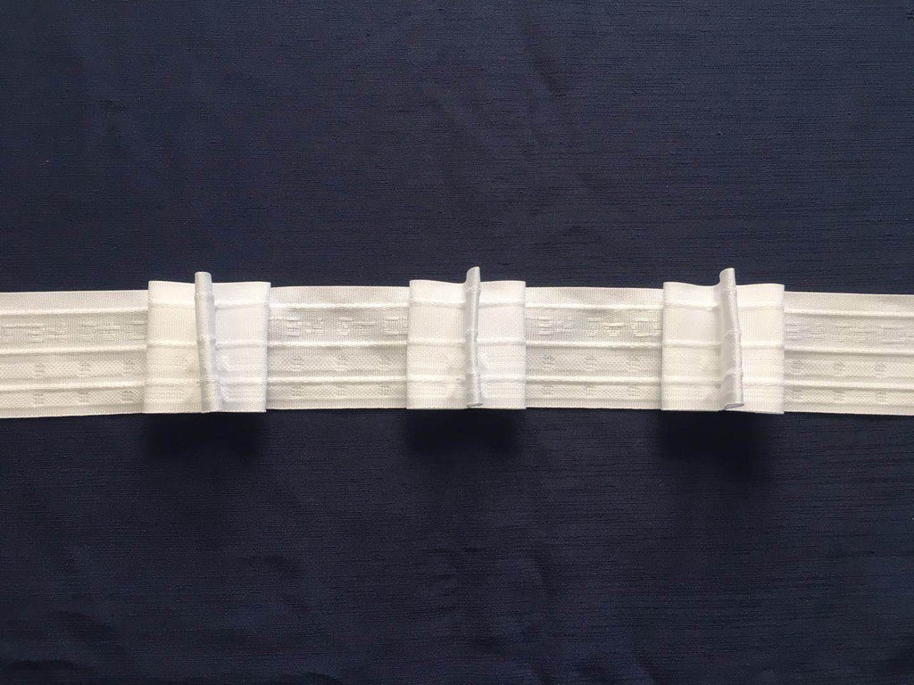 50mm wide, 2.0:1 fullness, triple pleat tape - Sold by the metre