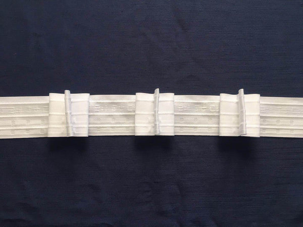 50mm wide, 2.0:1 fullness, triple pleat tape - Sold by the metre