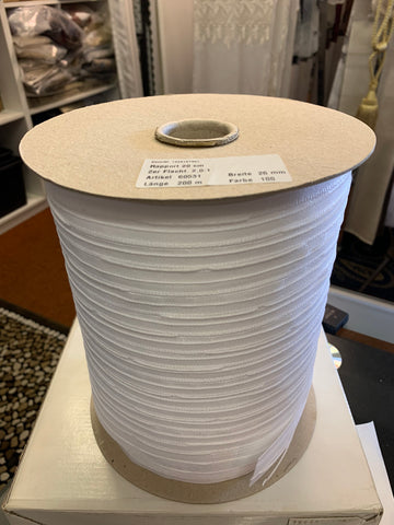 26mm wide, 2.0:1 fullness, double pleat tape - Sold by the roll